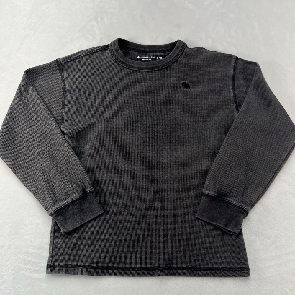 Abercrombie Kids Long Sleeve Thermal Shirt Boys 9/10 Waffle Knit Crewneck